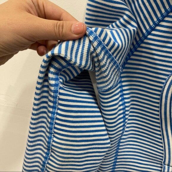 Lululemon Scuba Hoodie Stretch Slope Stripe Beaming Blue Size 4 - Picture 10 of 12